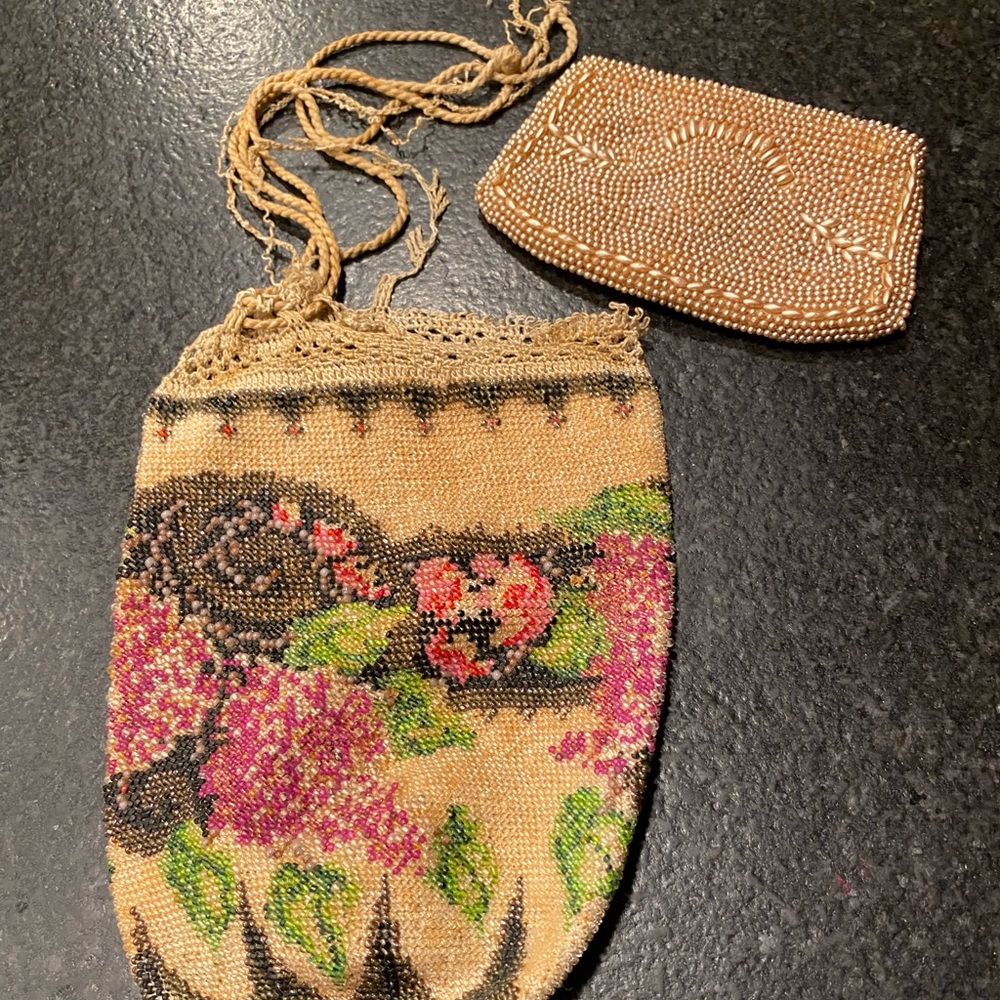 Vintage beaded bag /purse and coin purse